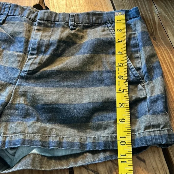 Madewell Black/Taupe Striped Denim Shorts with pockets - Picture 4 of 5